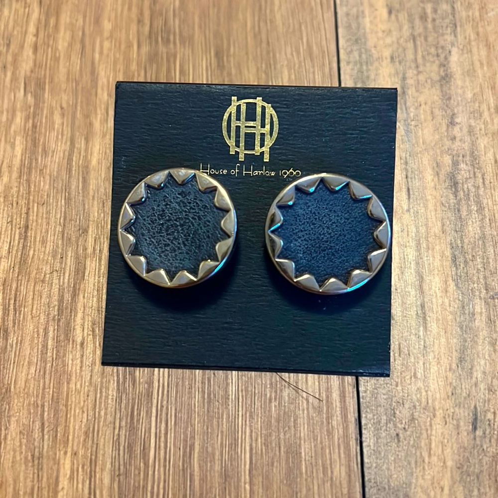House of Harlow classic black and gold earrings